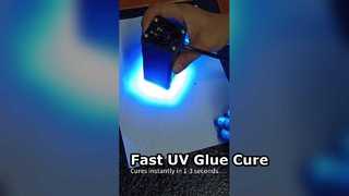 Qual é o efeito de cura da cola UV nesta lanterna?